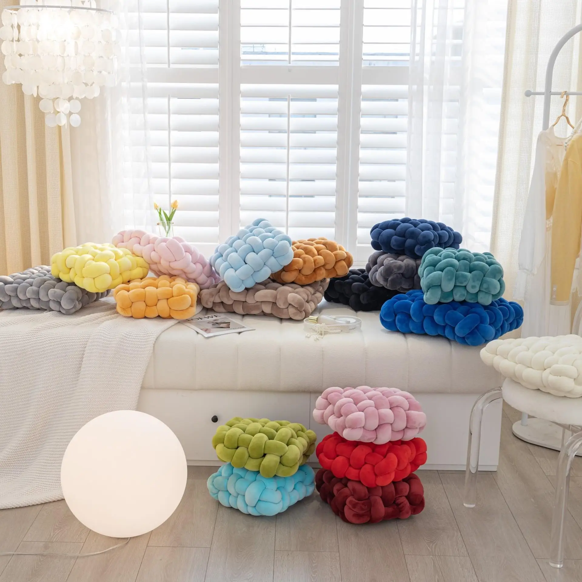 

Ins Knotted Woven Cushion, Sofa Cushion, Tatami Mat, Bay Window Cushion, Pillow