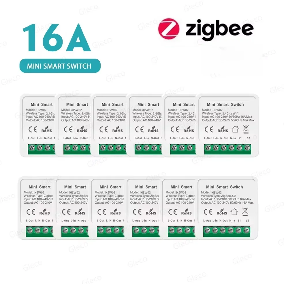Mini interrupteur intelligent Zigbee 3.0 DIY, contrôle bidirectionnel 1/2 canal, relais de domotique, disjoncteur compatible Tuya Alexa Google Home