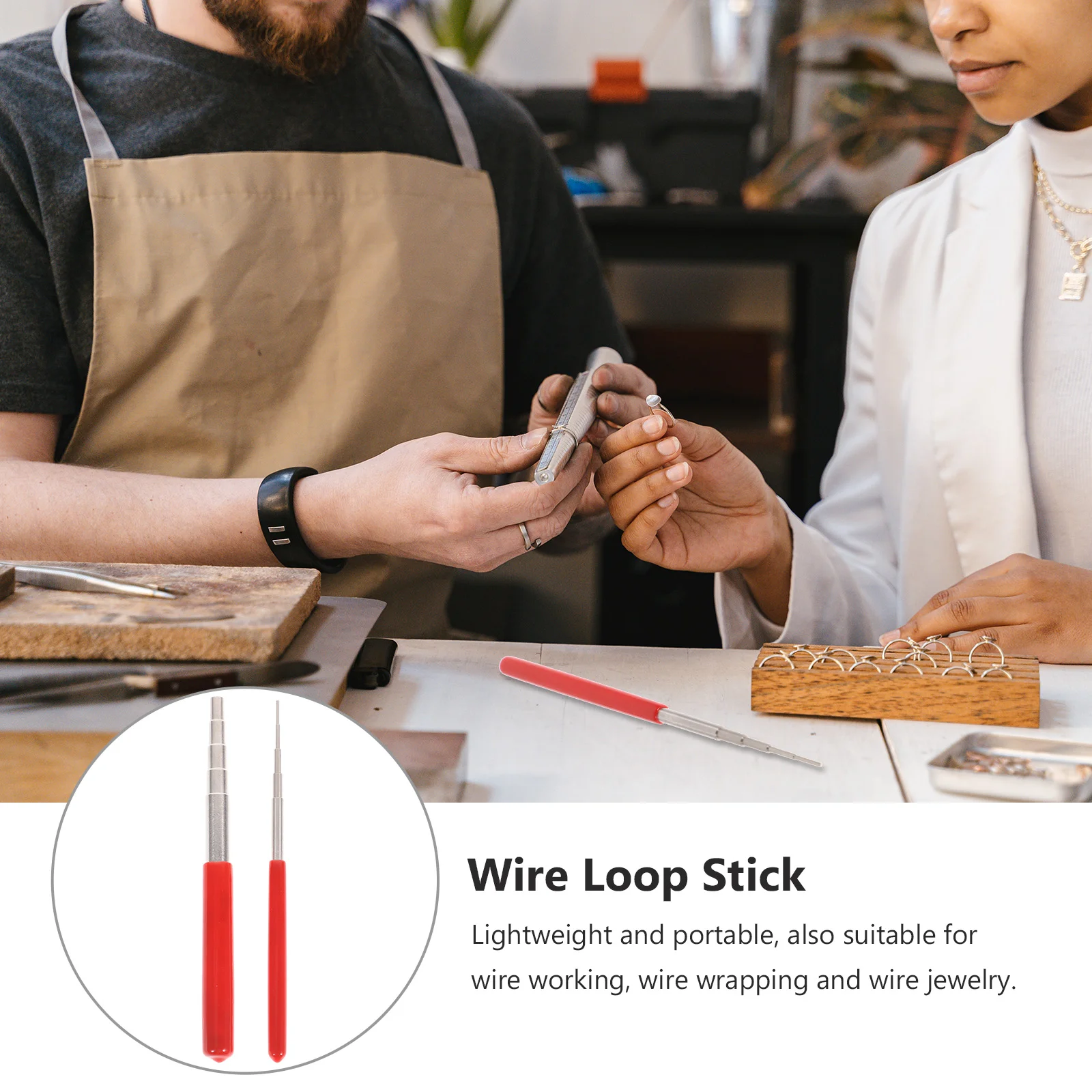 2 Pcs Twine Winding Rod Coil Tweezers Rubber Beads for Jewelry Making Wire Molding Rods