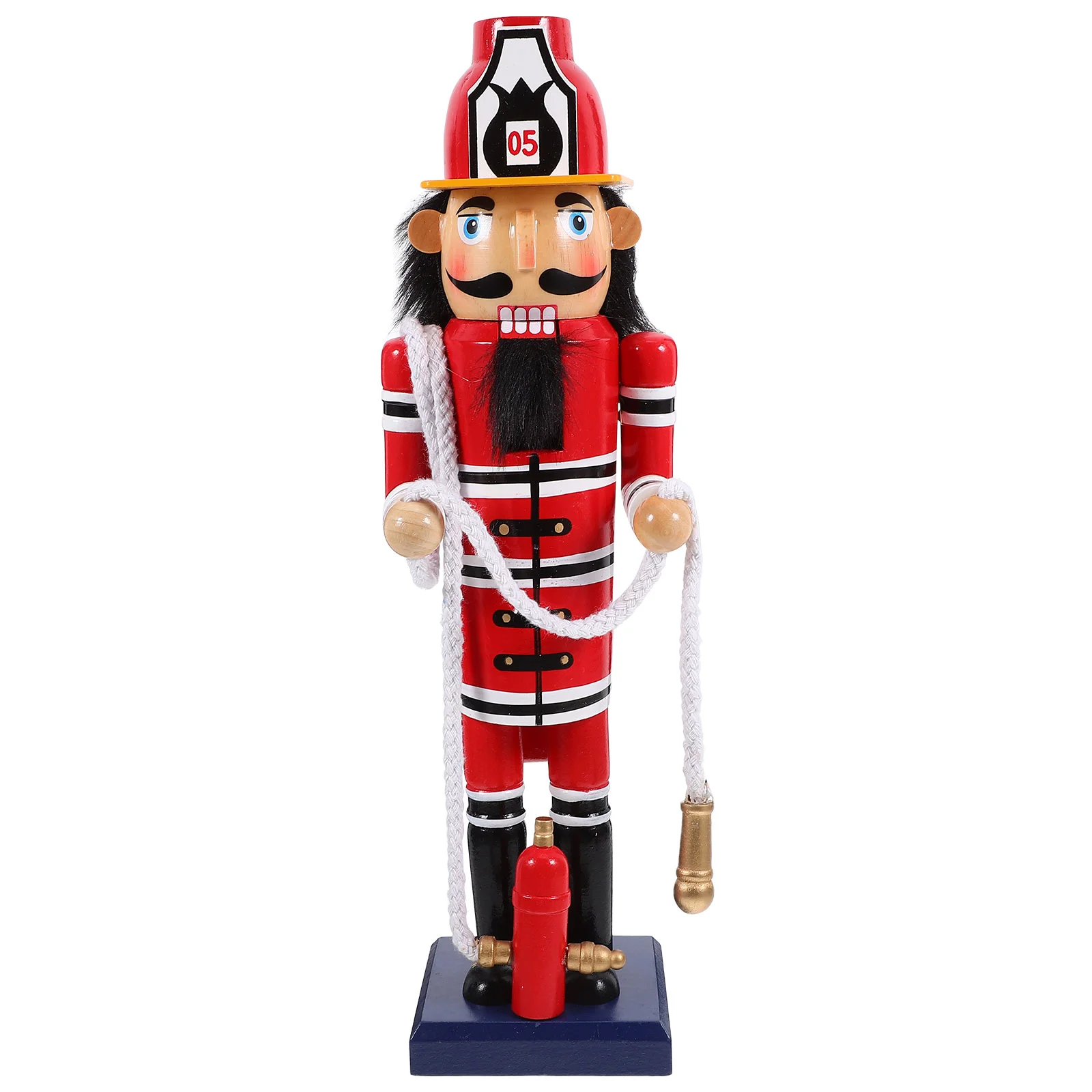 Firefighter Ornaments Desktop Wooden Nutcracker Decor Dining Table Xmas Party Favor