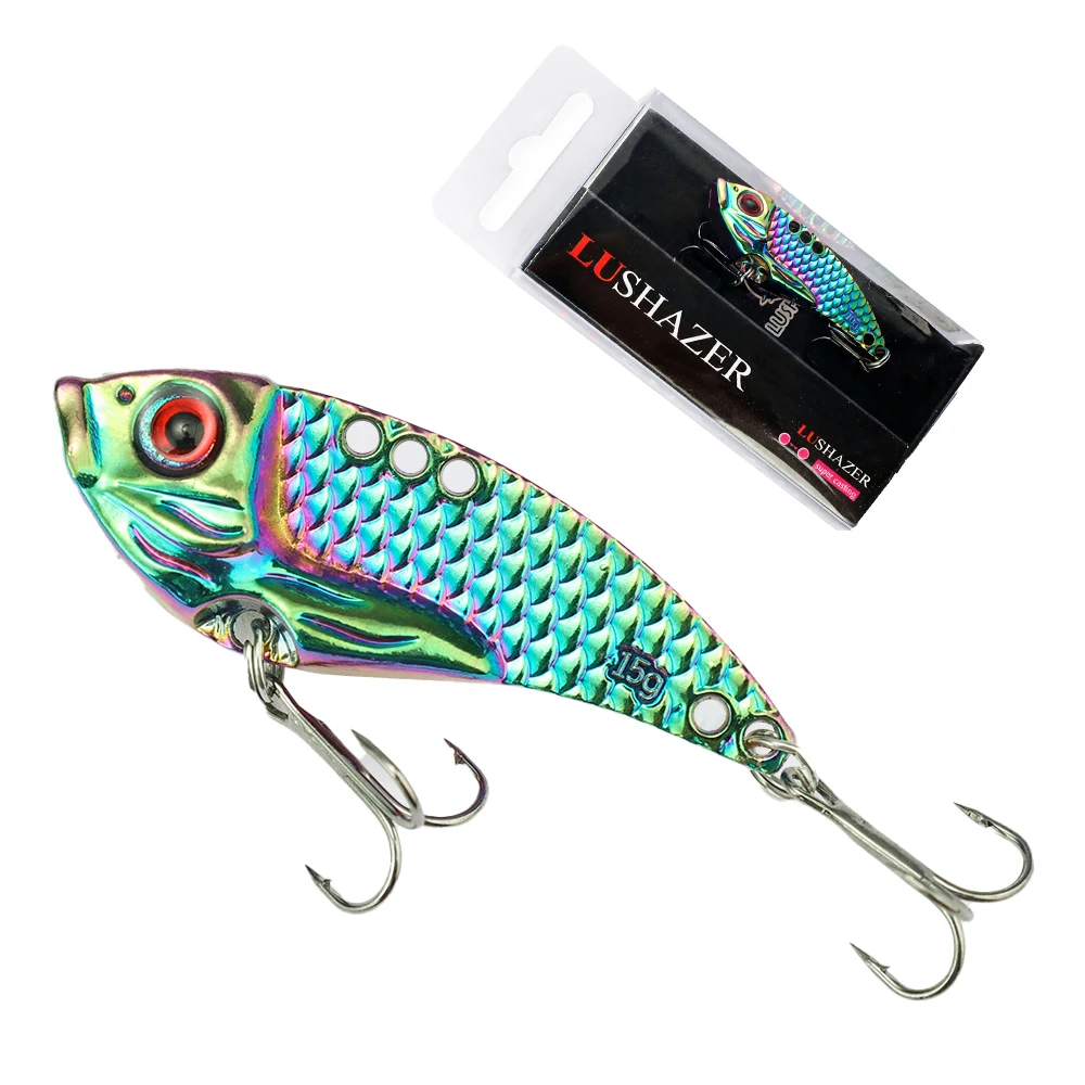 Fishing Lure Spinning Bait Spinner Spoon Metal VIB 3g 5g 7g 10g 15g 20g Sinking Blade Bait Long Casting Vibration Lure Jig Bait