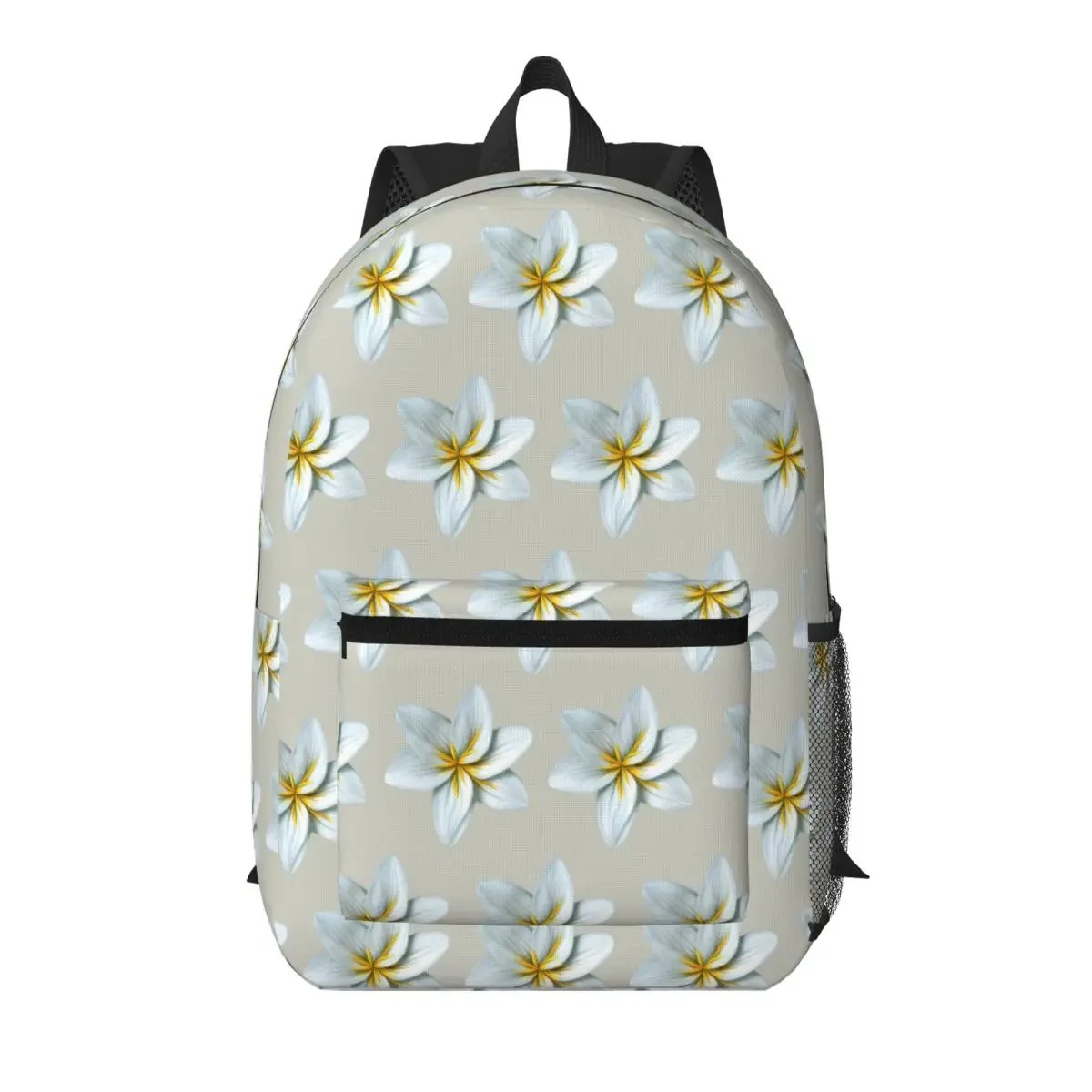 Blooming Plumeria Realistic Art Student Backpack School Bag Hiking Travel Daypack for Men Women Bookbag Shoulder Bags
