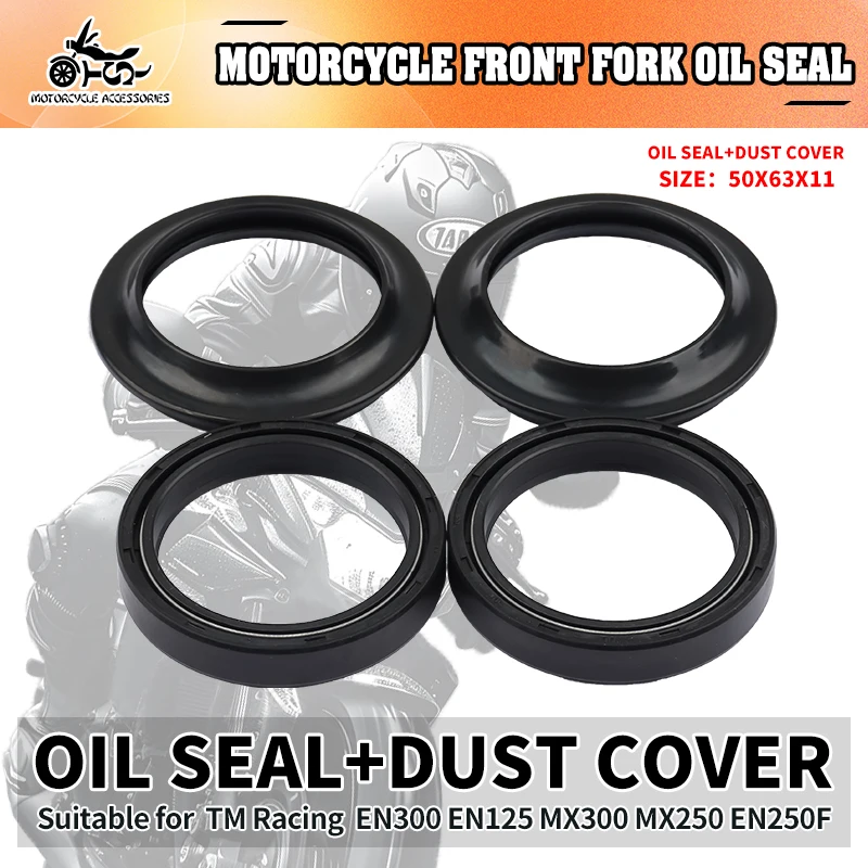 

50x63x11 Front Fork Oil Seal & Dust Cover For TM Racing EN300 EN250F EN450F EN530F SMR125 09-12 MX125 MX250 MX300 MX450F MX530F