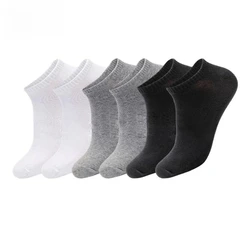 100% Cotton Men Socks Summer Thin Breathable No Show Boat Socks Black Short Ankle Socks for Students Size 39-44