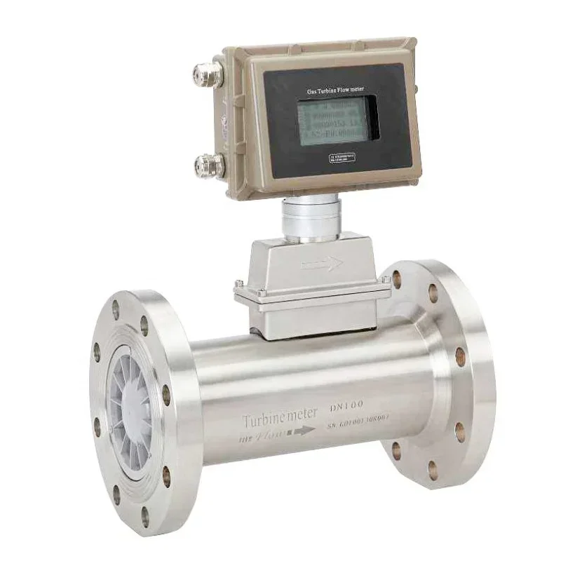 Промышленный интеллектуальный цифровой ЖК-дисплей расходомер газовой турбины DN80 DN100 PN16