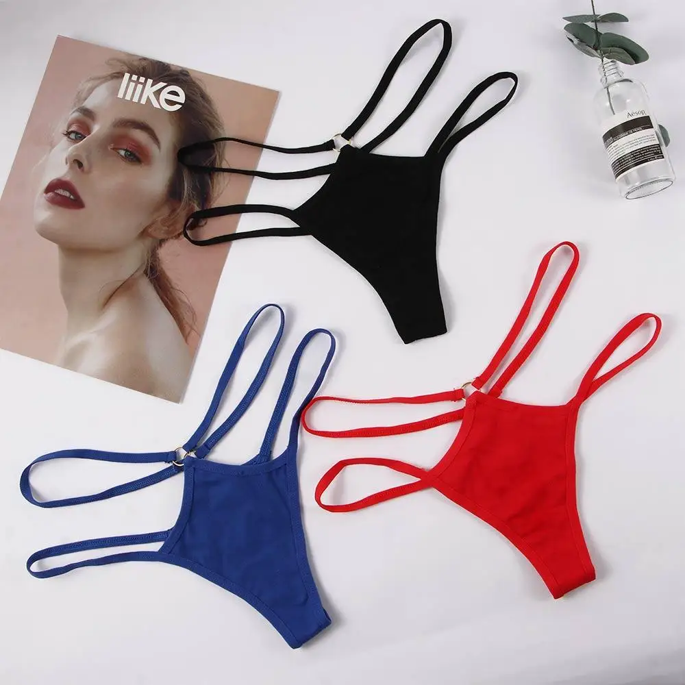 Female Hollow Low Rise Women Sexy Lingerie Sexy Thong Cotton G-String Strap Panties