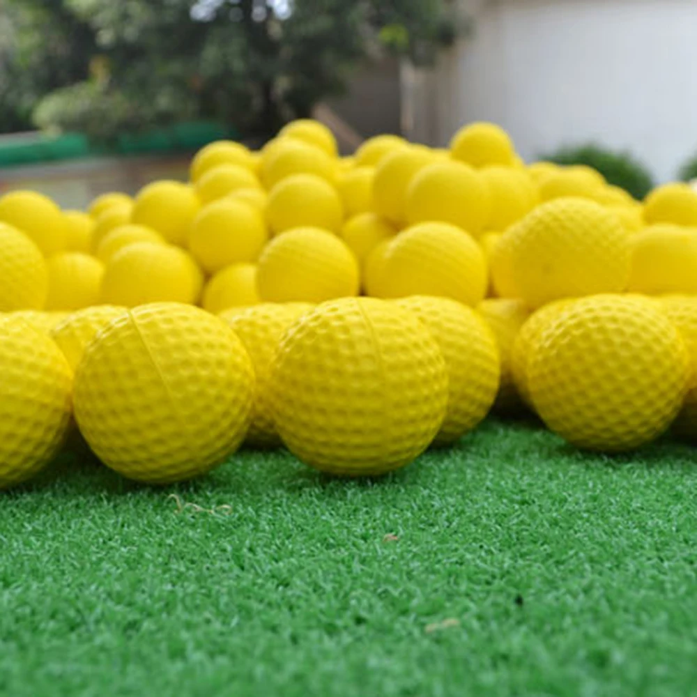 PGM 5pcs Yellow PU Golf Balls Sponge Elastic Indoor Outdoor Practice Single Layer Training Ball Golfs Accessories Gifts