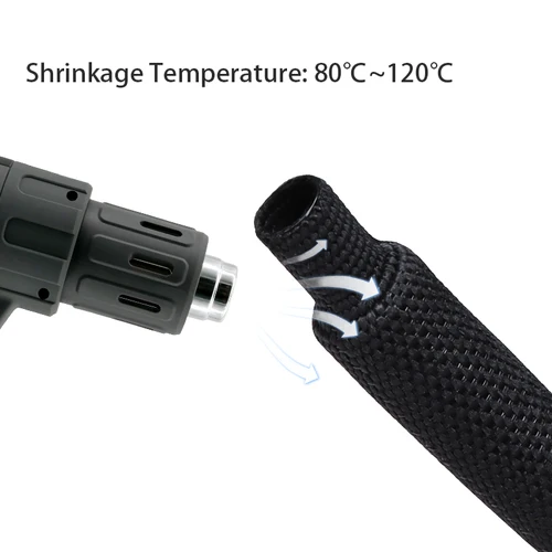 Imagen 2 del producto Funda Trenzada Termocontraíble de 5M/10M para Cables, Aislamiento de PET de 4, 6, 8, 10, 12, 16, 20, 25, 30mm, Funda Protectora para Cables de Auto