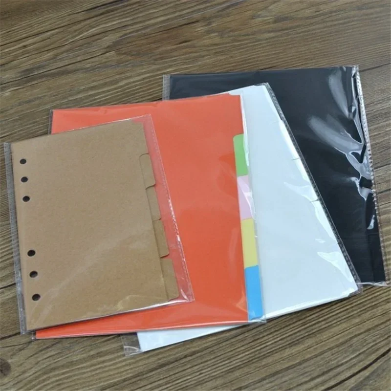 5Pcs/set Binder Index Divider Pages for Loose-leaf Notebook Scrapbook Index Tabs Planner Index Page Bookmark A5 A6