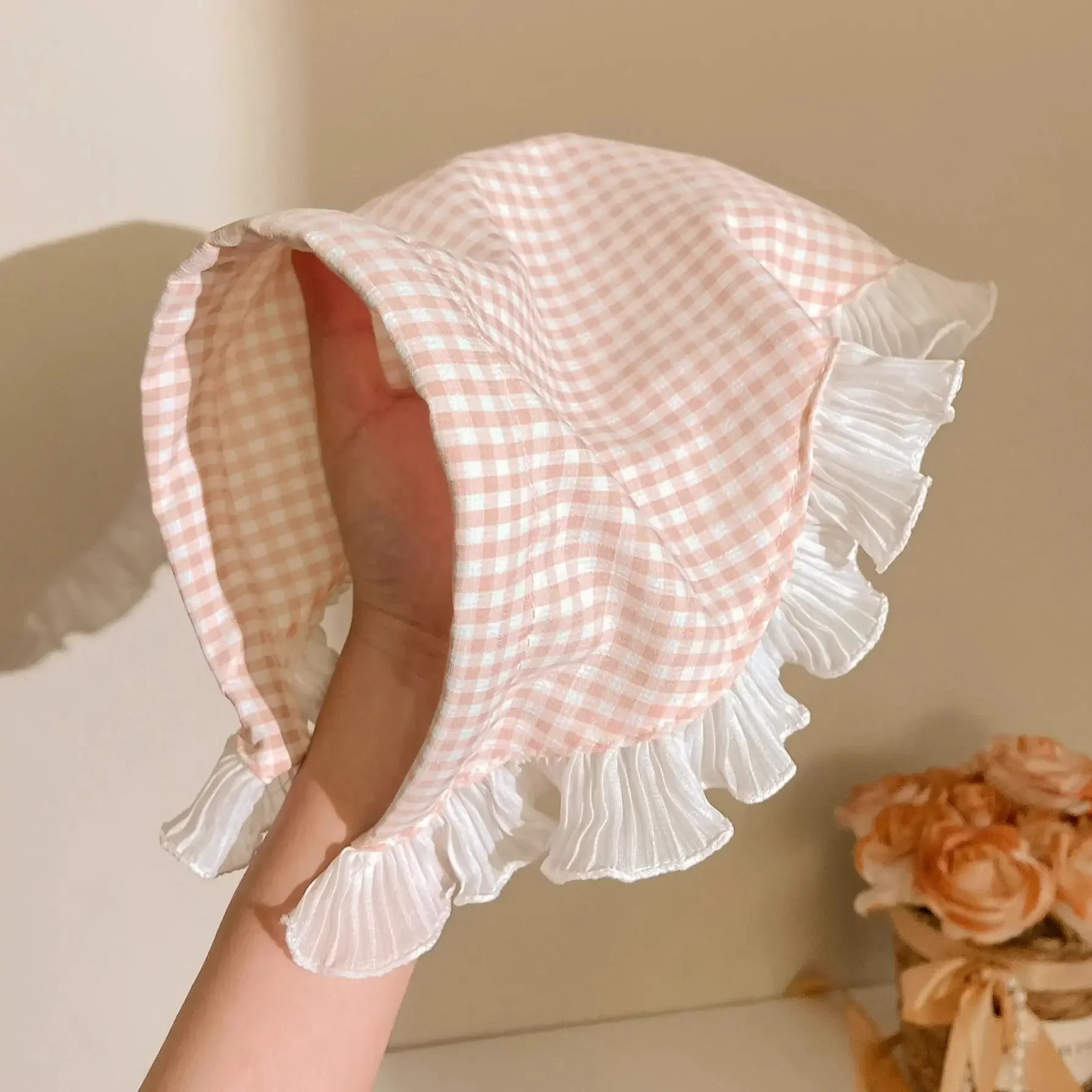 

French Style Flower Lace Headscarf Headband for Women Retro Plaid Sweet and Cute Headscarf Fashion Hair Accessories