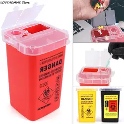 1L Plastic Tattoo Medical Supplies Container Waste Box Disposable Needle Tips Recycling Buckets Collection Tattoos Accessories