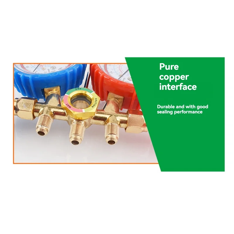 AS60-R134A Fluoride Table Snow Pressure Gauge AC Manifold Gauge Set R134A Fluoride Table Snow Pressure Gauge Kit