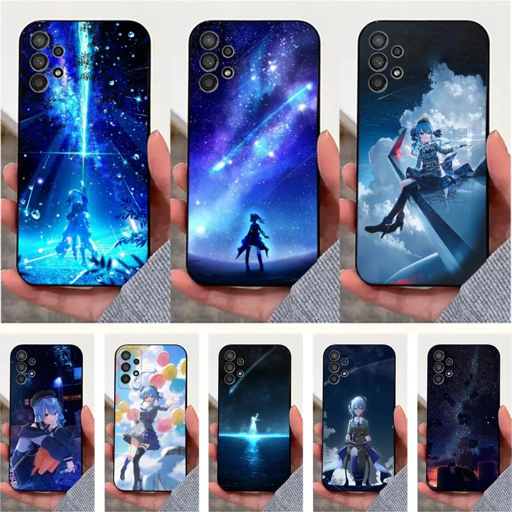 

H-Hoshimachi S-Suisei Phone Case For Samsung S25,S24,S23,S22,S20,S21,S10,Ultra,Plus,Lite,FE,Soft Silicone Black Cover