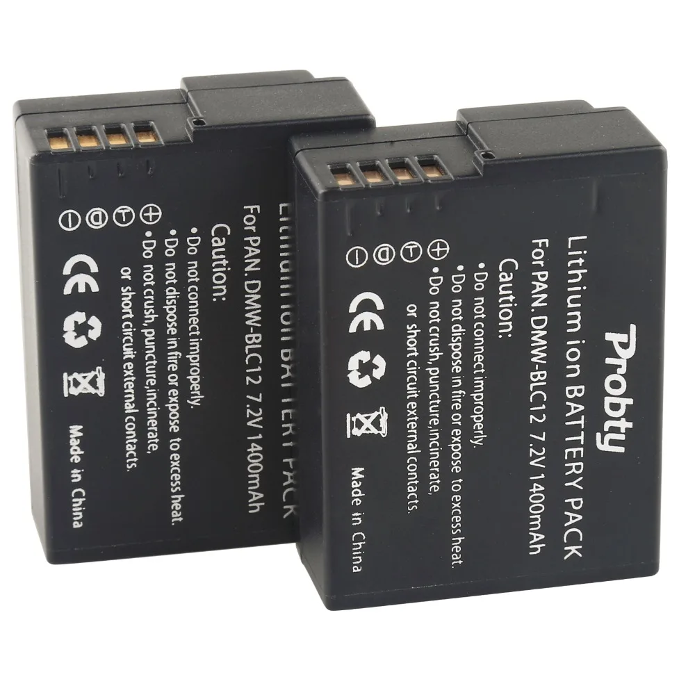 Probty 2pcs DMW BLC12 DMW BLC12pp BLC12E BP-DC12 Battery for Panasonic DMC GH2 G7 G6 G5 DMC-GH2 V-LUX4 FZ200 FZ1000 FZ2500
