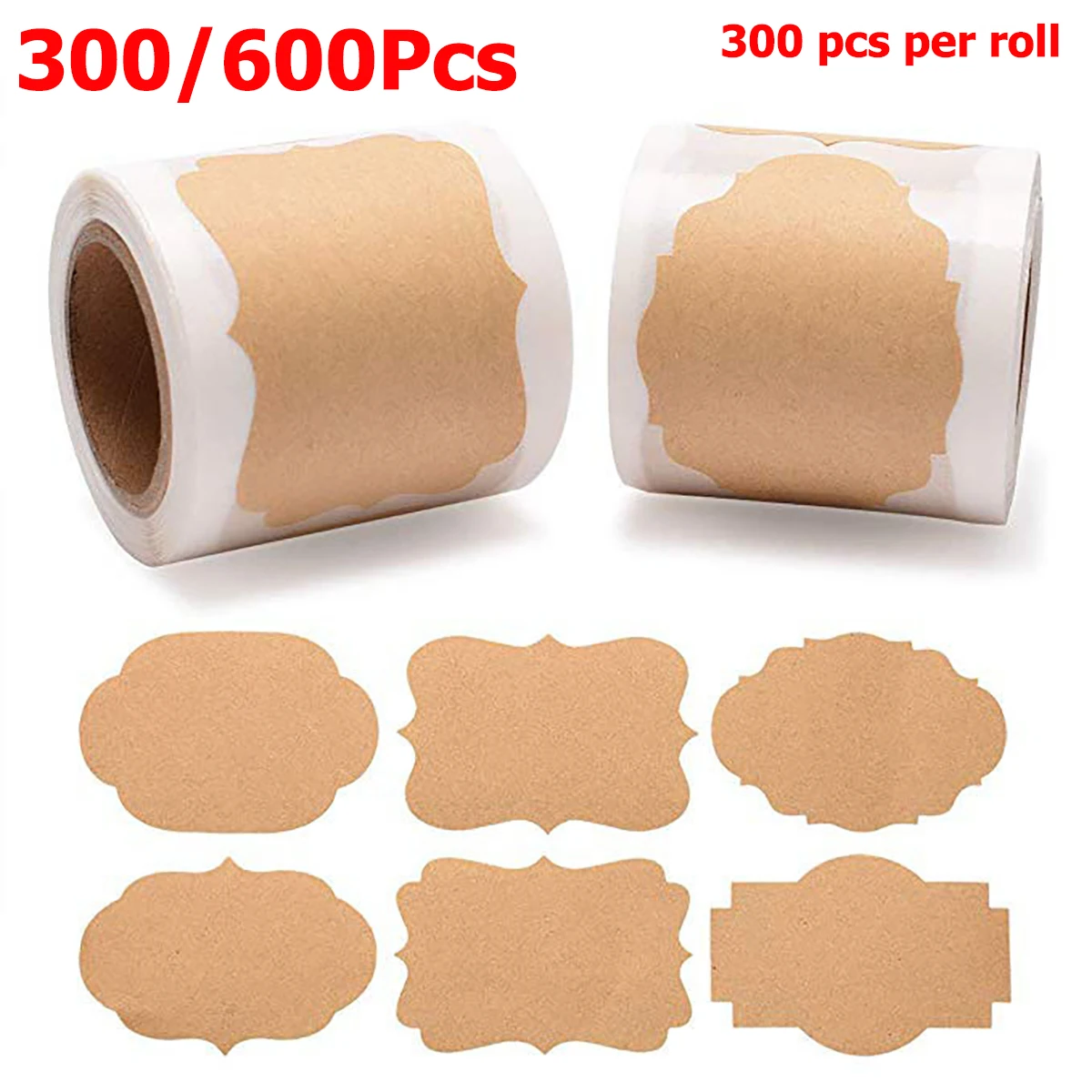 

300Pcs/600Pcs Self Adhesive Blank Note Labels Name Customized Name Stickers Number Price Tags Stickers Home Decor Gift Document