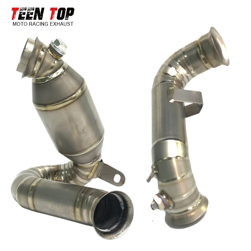 TitaniumAlloy Dirt Bike Exhaust Decat Pipe For KTM Duke790 Duke890 790ADV 890ADV Exhaust Middle Link Pipe OEM Size Escape Moto
