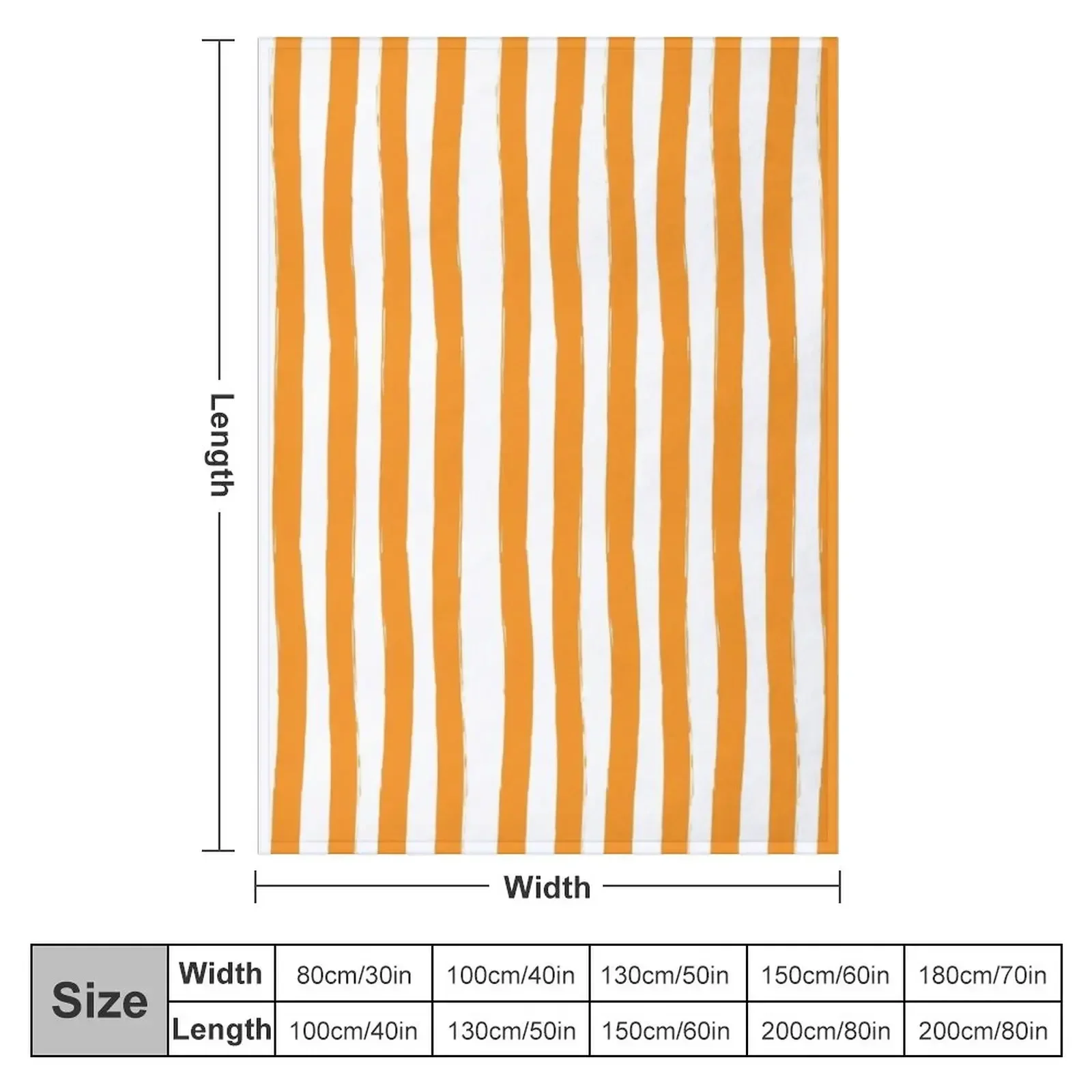 Preppy Orange and White Cabana Stripes Throw Blanket Luxury Brand Beautifuls Blankets