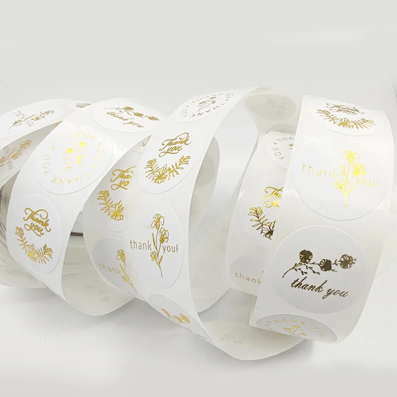 100-500Pcs 1Inch/2.5CM Golden Thank You Stickers For Gift Card Box Package Party Wrapping Decorate Baking Food Small Business