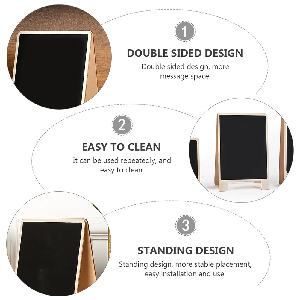 

2pcs Small Blackboard Wooden Chalkboard Message Board For Home Office Kitchen Note Writing Board Wood Craft Tabletop