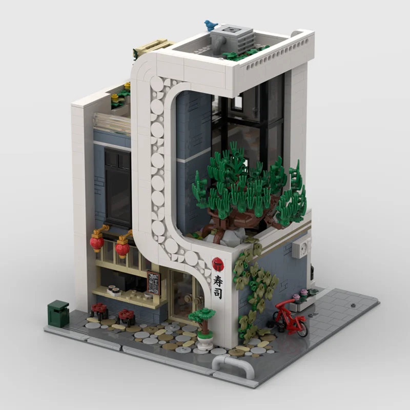 Klocki konstrukcyjne Moc Budynki Restauracje Sushi Technologia Modularne Miejskie Widoki Uliczne Model Klocki Prezenty Zabawki Świąteczne Zestawy DIY Montaż