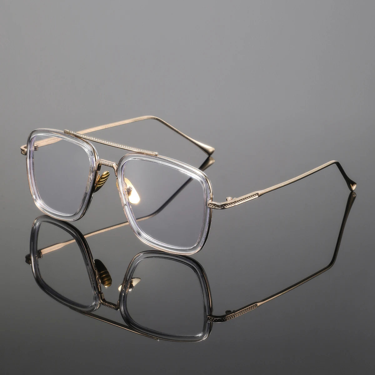 1 pair of men's metal full-fra - Men'S Fashion Non Prescription Glasses 评论和价格