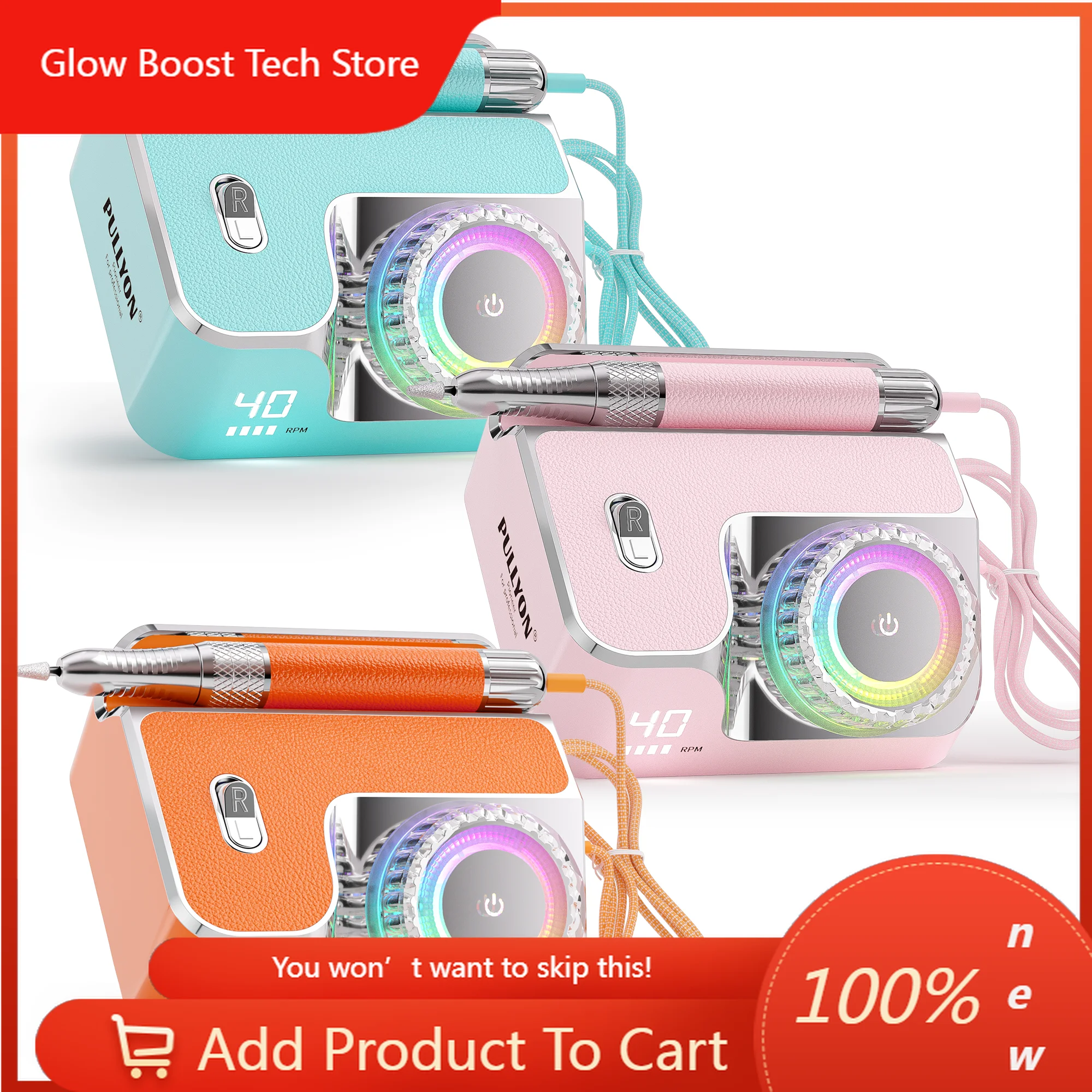 

NYPromotion High Quality Luxury 40000RPM Rechargeable Manicure Pedicure Nail Polisher for Home Salon