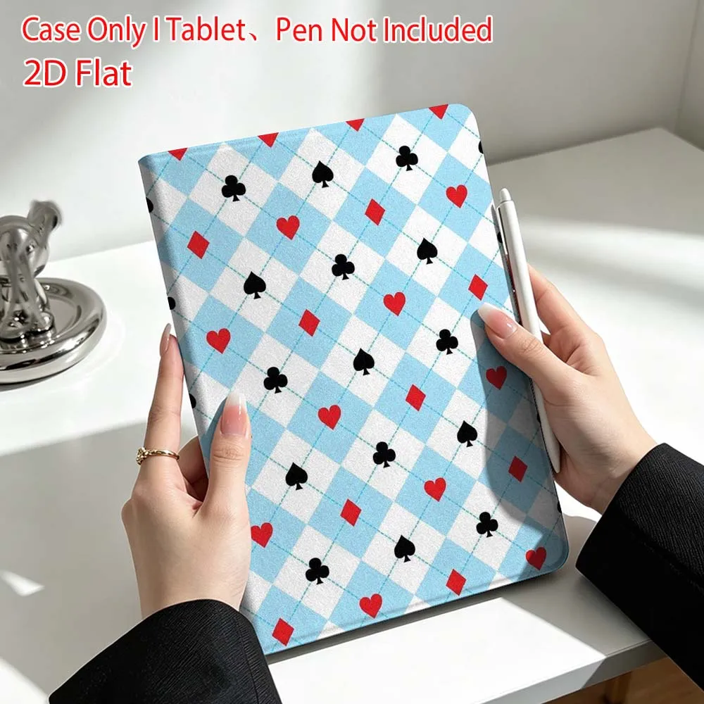 Red Card Suit Art For Lenovo Xiaoxin Pad Pro Tab P12 P11 11 13 11.2 inch K11 Plus Pen Tray Tablet Case Soft