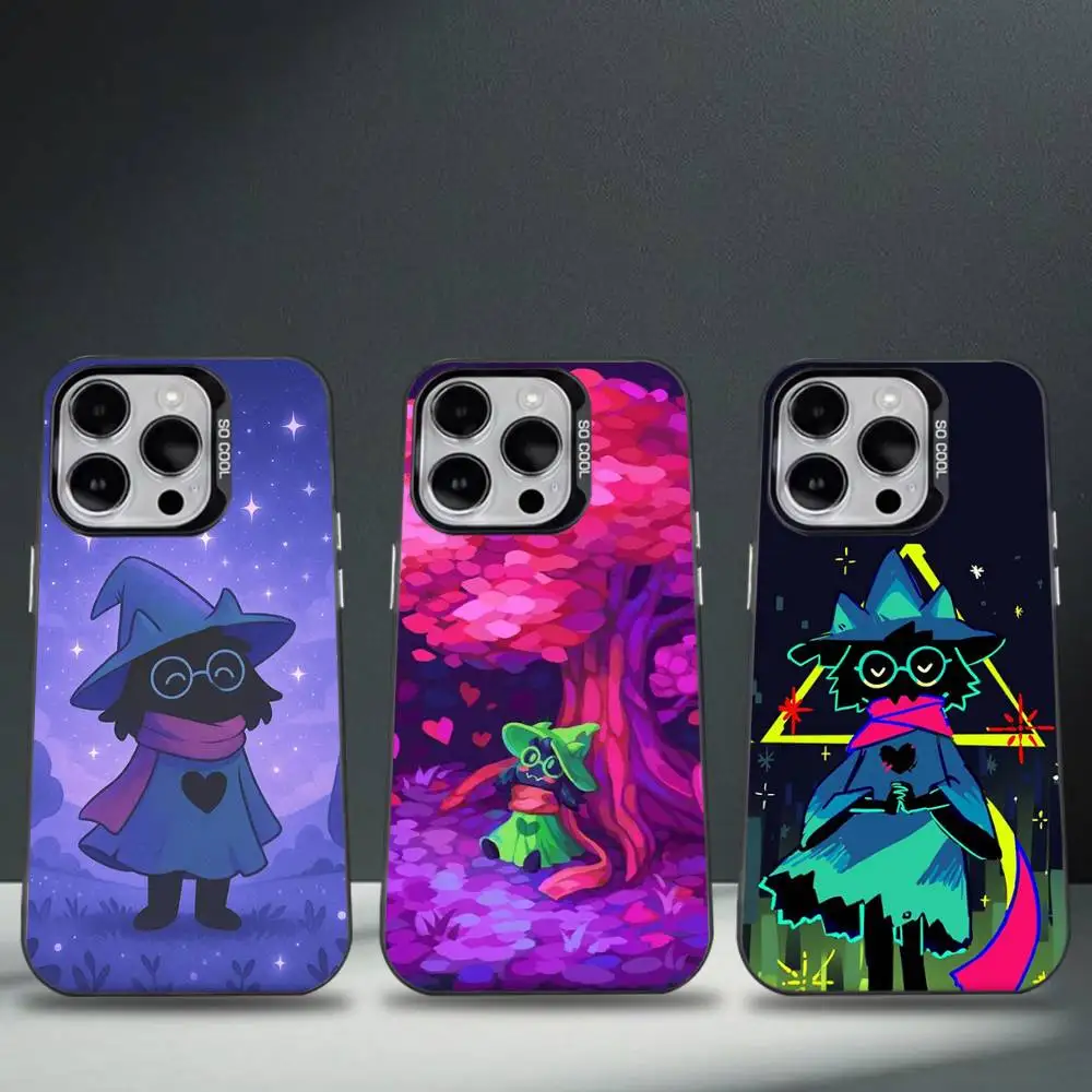

D-Deltarune Ralsei Phone Case For iPhone 16,15,14,13,12,11,8,7,Pro,Max,Plus,Mini,XS,SE Anti Fall Black Matte Hard