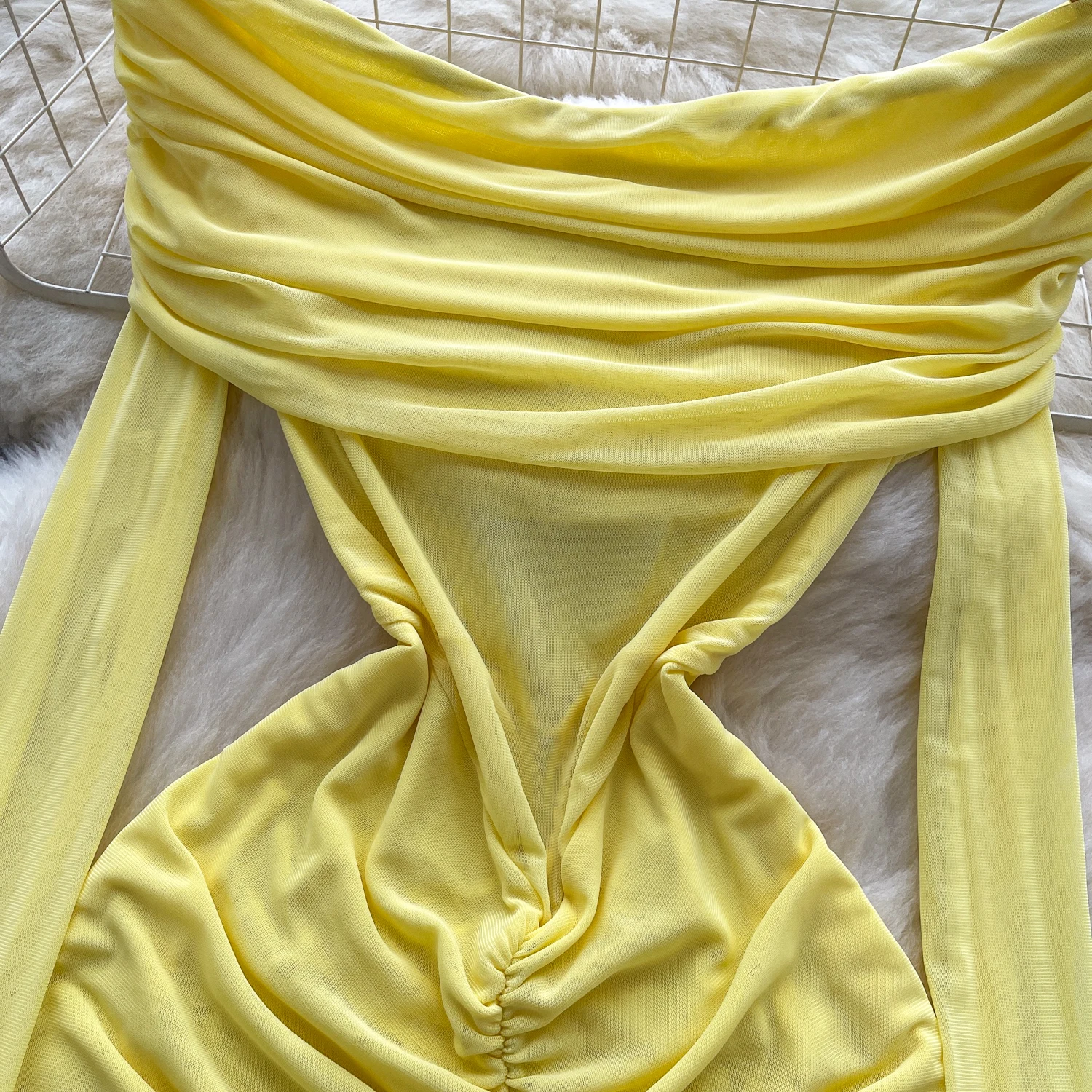 أنيقة خمر مائل الرقبة بدوره إلى أسفل طوق ضئيلة أنيقة الجنية الكورية أزياء بوهو فستان الشمس النساء الملابس