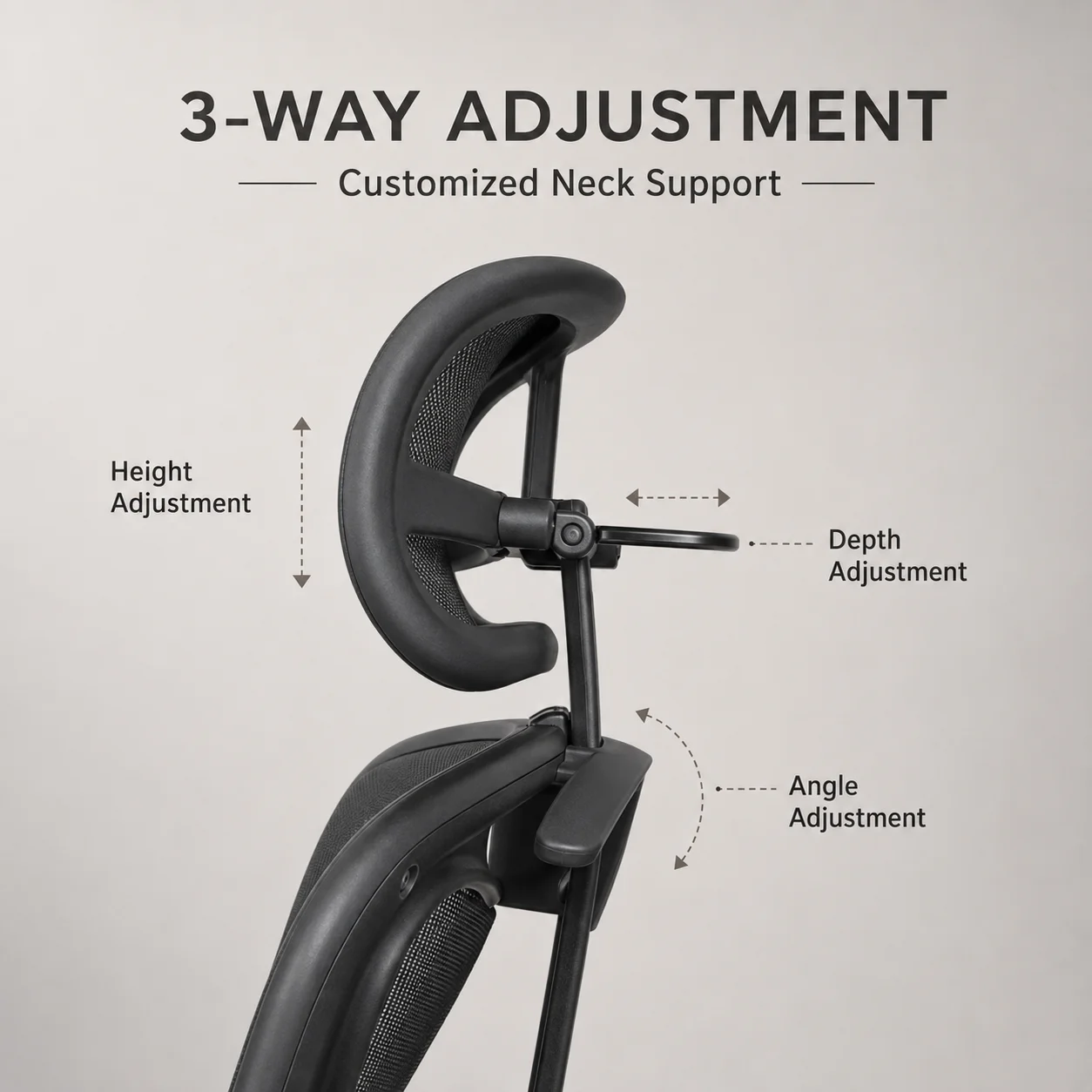 Herman Miller Aeron Headrest with Hanger Adjustable Head Rest Accessory for Classic & Remastered Chair image 5