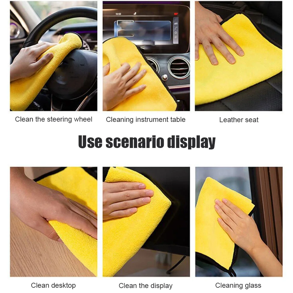 Car Wash Towel 800GSM Super Absorbent Thicken Soft Microfiber Cleaning Towel Car Detailing Cloth Rag Home Wash Accessory 30 60cm