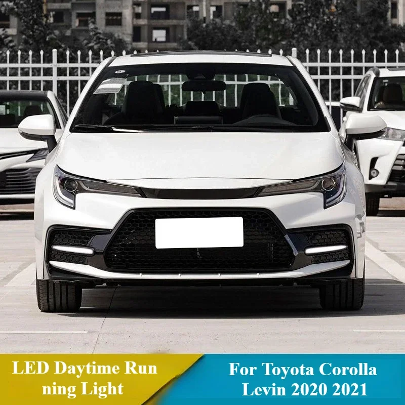 

2PCS Led Daytime Running Lights Dynamic Yellow Turn Signal 12V DRL Front Bumper Fog Lights For Toyota Corolla Levin 2020 2021