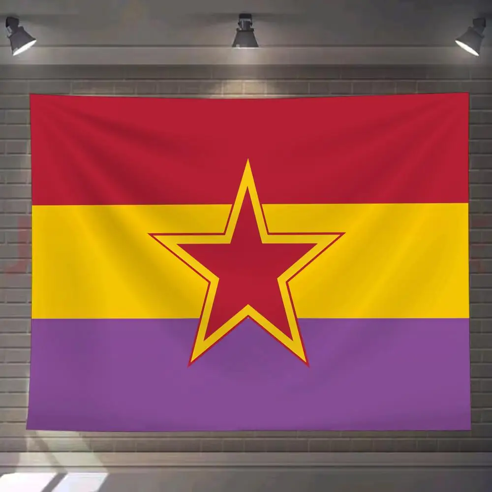 

Spanish Republican Communist Tapestry Custom Living Bedroom Party Dormitory Interior Wall Bohemian Decoration Attached Clip