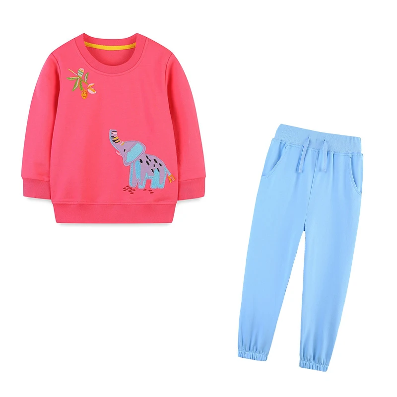

Fashion 2 Pcs Sets Sweatshirts + Sweatpants 2-7T Autumn Winter Girls Clothing Sets Cotton Long Sleeve Children's Outfits