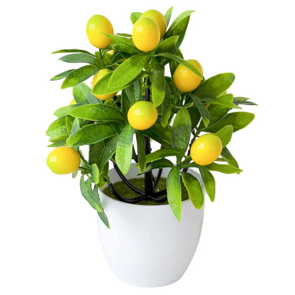 

Plant Artificial Lemon Potted Office Indoor Plants Bonsai Plastic Desktop Adornments