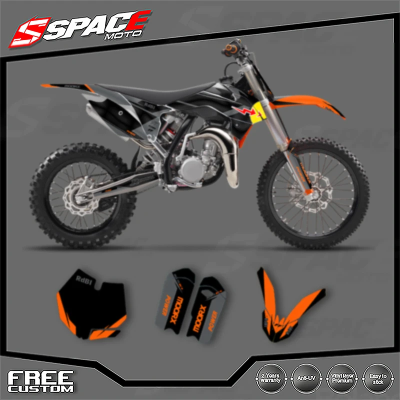 الفضاء مخصص دراجة نارية الرسومات خلفية مائي ل KTM SX SX85 2013 2014 SX85 2015 2016 2017 ملصقات أطقم 06
