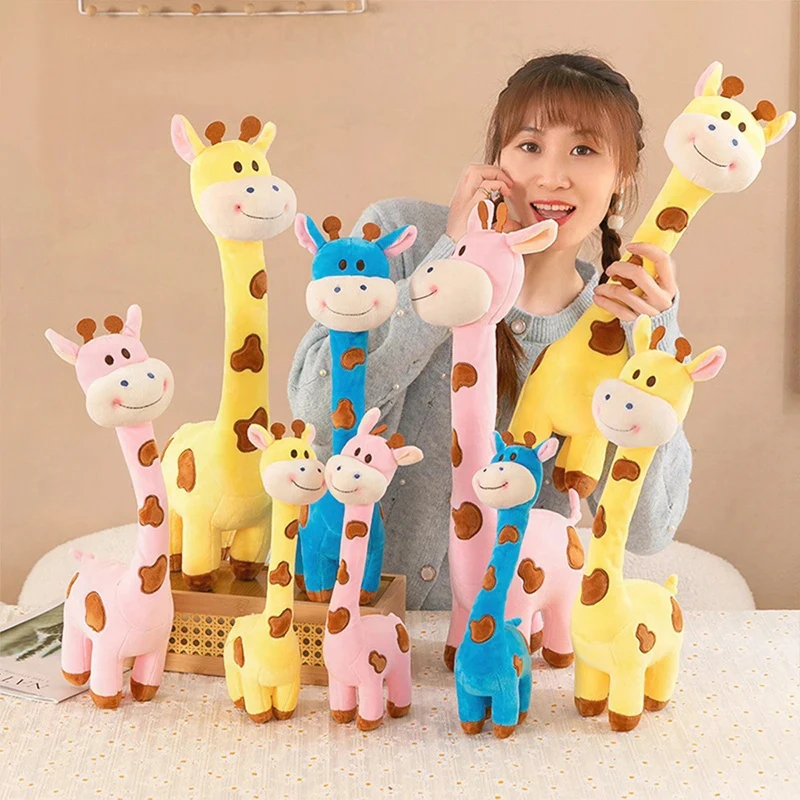 

50cm Long Neck Giraffe Stuffed Doll Soft Plush Toy Baby Cuddly Animal for Kids Birthday Xmas Gift Girls Plushie Pillow Present
