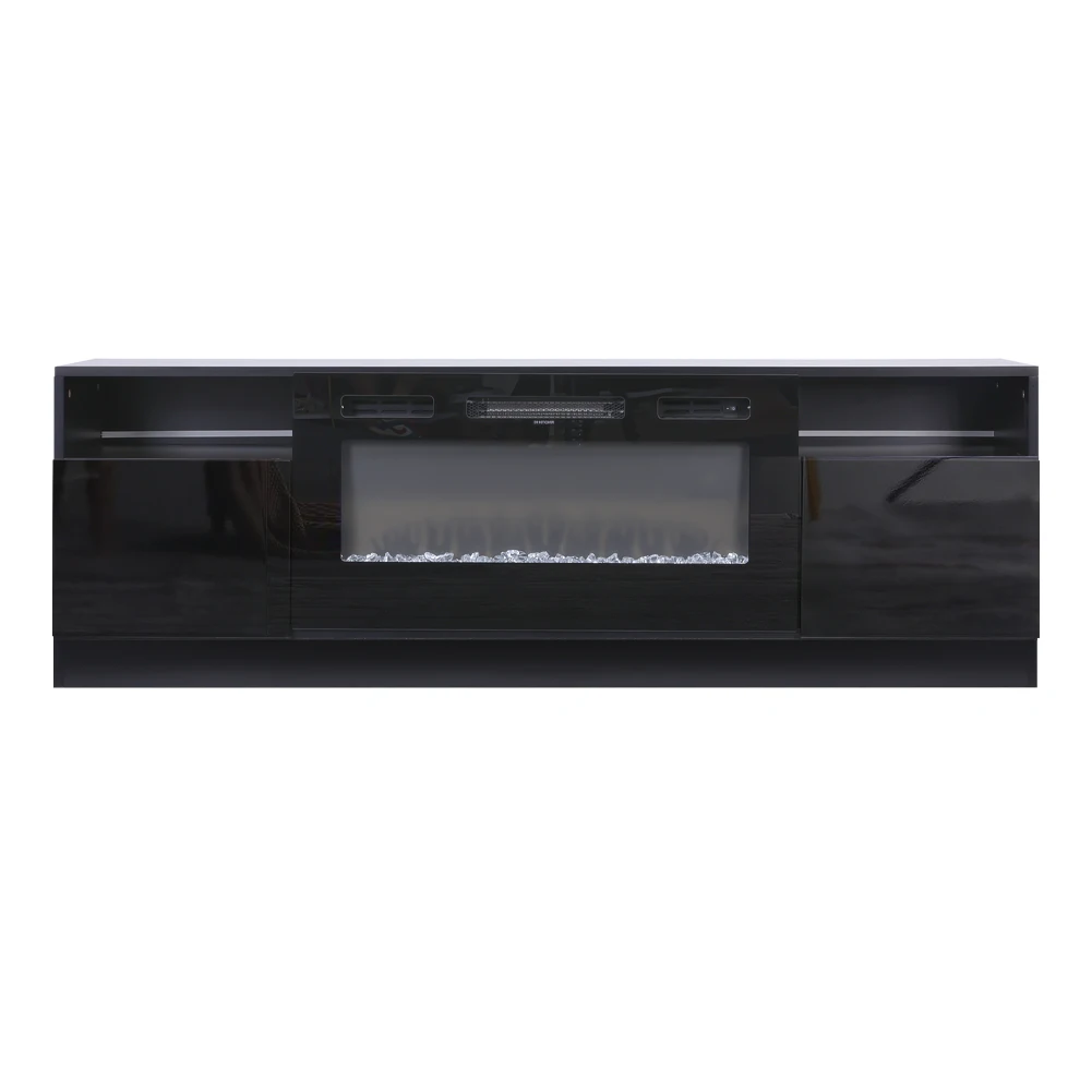 【Breeins】Recessed Electric Fireplace TV Stand with Closed Storage Home Decoration With Remote Modern
