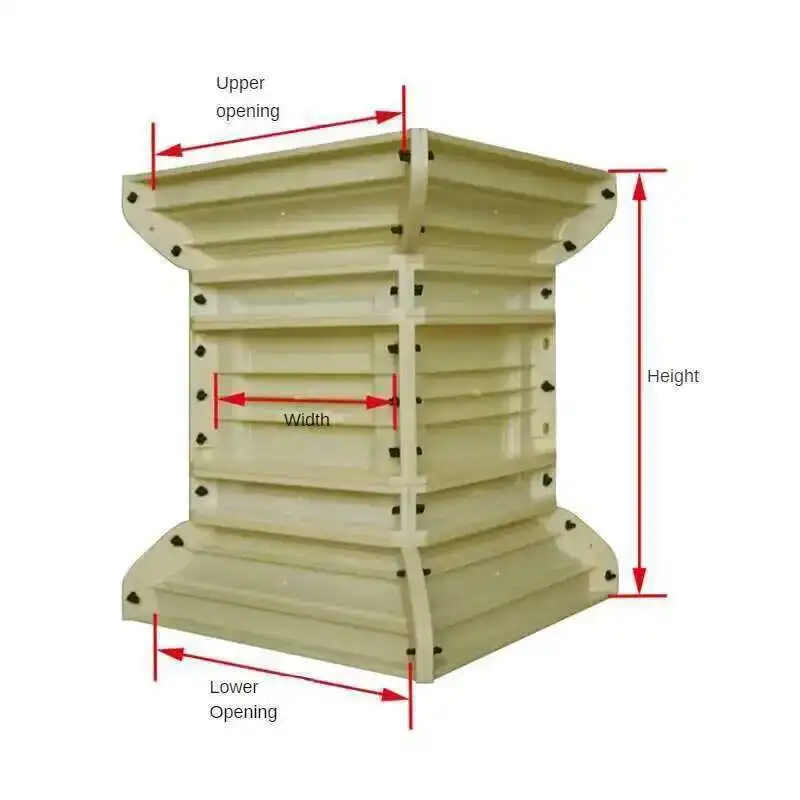 European ABS Roman Column Mold Household Balcony Garden Buildings Square Column Model Flower Pot Base Square Railing Cement Pier