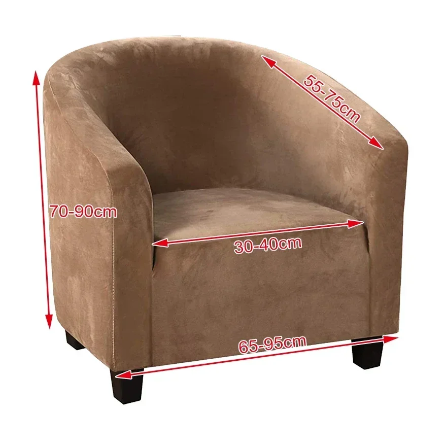 Sretch Elastic Single Sofa Covers Velvet Armchair Seat Cover Chair Protector Stretch Bar Slipcovers For Home Decor Living Room