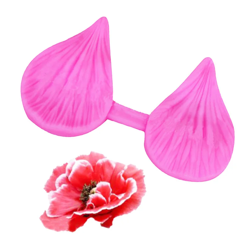 Fondant Cake Decor Tools Flower Making Peony Rose Floral Petal Leaf Veiner Cake Tool Veining Mold Kitchen Tool Accessories