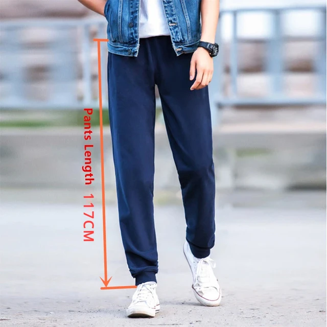 Mens joggers in long length sale