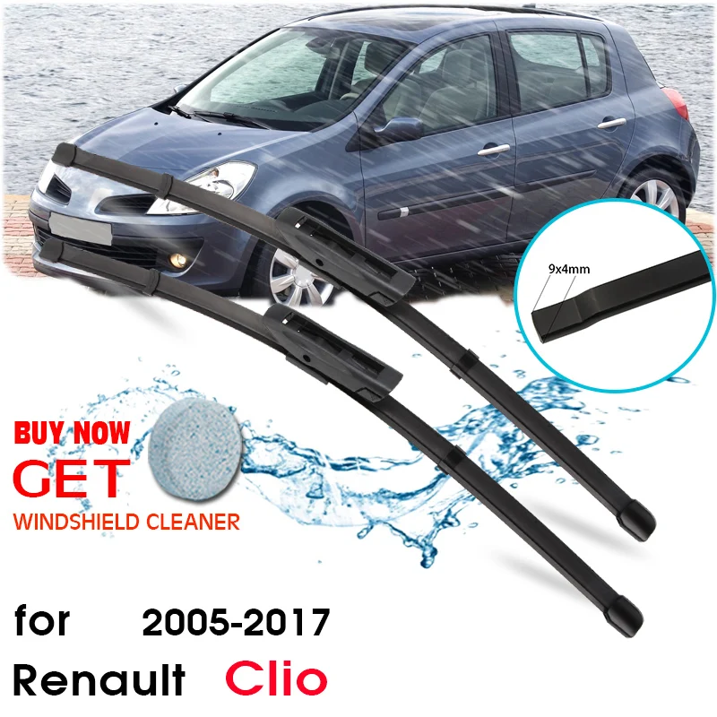 BROSHOO Car Wiper Blades For Renault Clio 3 4,Fit Bayonet Arm 2005 2006 2007 2008 2009 2010 2011 2012 2013 2014 2015 2016 2017