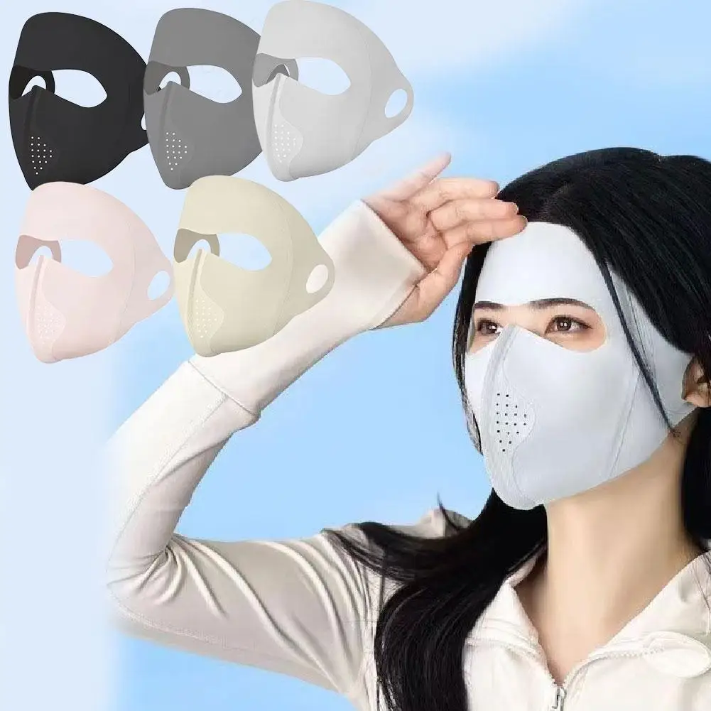 Full Face Sun Protection Mask - Men & Women's Cooling Ice Silk Riding Mask Veil For Beach, Running & Summer Outdoor Activities