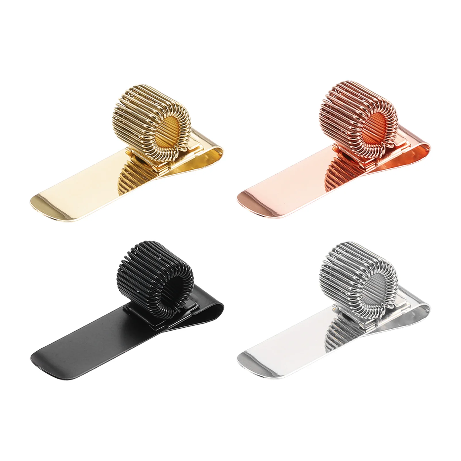 2/3/4Pcs Metal Pen Holder Clips Adjustable Loop Pen Pencil Organizer with Horizontal Single Spring Loop for Notebook Clipboard
