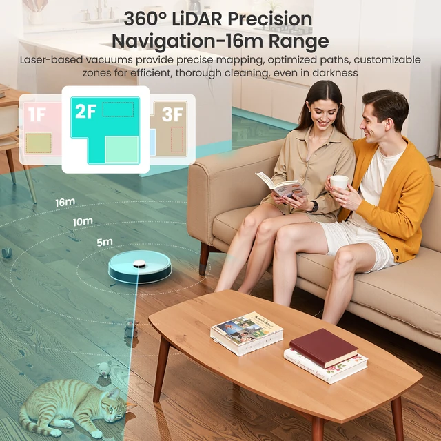 LEFANT M3L Robot Vacuum Cleaner, 12000 Pa Suction 220 min Battery, All-in-one Base Station,DToF Navigation, Double Rotary Cloth 5 LEFANT M3L Robot Vacuum Cleaner, 12000 Pa Suction 220 min Battery, All-in-one Base Station,DToF Navigation, Double Rotary Cloth 5