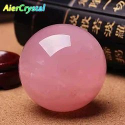 Natural Powder Crystal Souvenir Stone Crafts Rose Quartz Crystal Ball Polishing Massage Ball Reiki Therapy Room Decoration 4-7cm