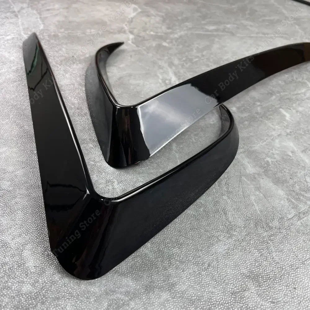 For Tesla Model 3 Y 2017-2023 Car Front Bumper Fog Lamp Eyebrow Cover Fog Light Blade Trim Spoiler Wind Knife Gloss Black Tuning