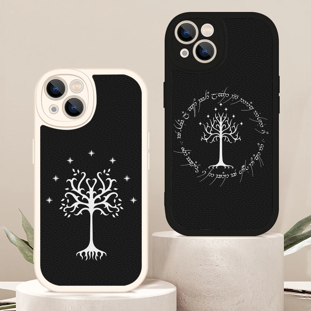 For iphone White Tree Of Gondor Phone Case for Iphone 14 13 11 12 Pro MAX 13 12 MiNi 7 8 plus X XS XR Lambskin protection Covers