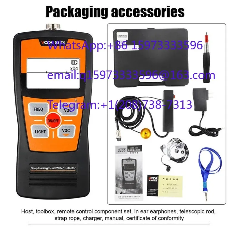 Portable Victor 528SWater Leakage Detector Underground Pipe Leak Tester 1MDepth for Residential Industrial Water Line Inspection
